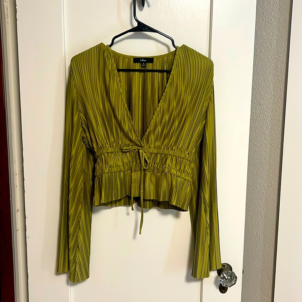 Green flowy blouse